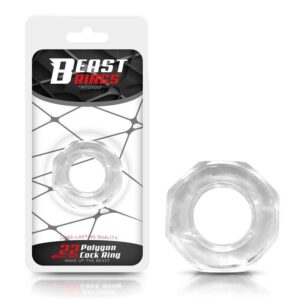 BEAST RINGS Anello per il pene super flessibile Poligono 2,2 cm Trasparente