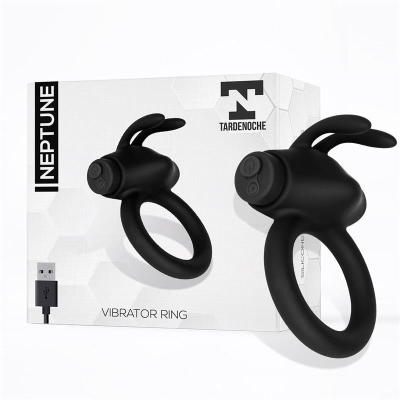 TARDENOCHE Anello vibrante Nettuno in silicone ricaricabile tramite USB