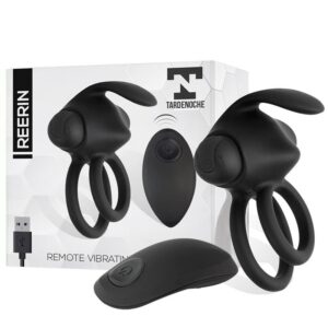 TARDENOCHE Reerin Doppio Anello Vibrante USB Telecomando USB Silicone