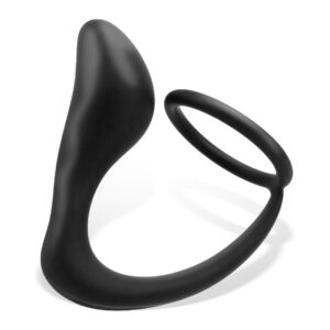 TARDENOCHE Randal Butt Plug con anello per pene in silicone nero