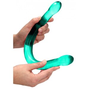 Dildo RealRock doppio cristallo 42 x 3,5 cm Verde