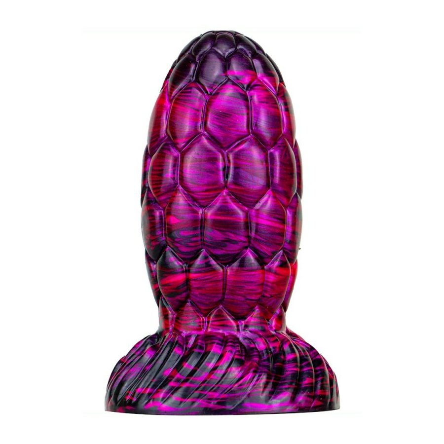 Dildo a forma di uovo di drago Warnax 16 x 7 cm viola-nero