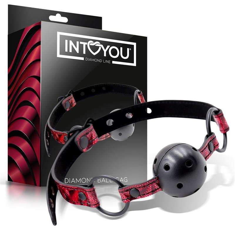 DIAMOND LINE Palla da bavaglio traspirante in pelle vegana diamantata