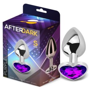 Plug anale a forma di cuore AFTERDARK viola lavanda taglia S