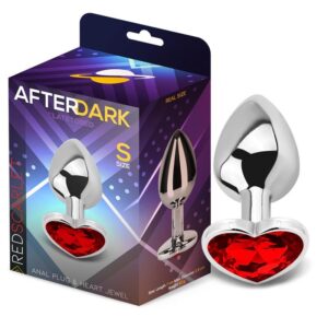 Plug anale a forma di cuore AFTERDARK rosso scarlatto taglia S