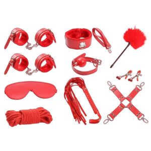INTOYOU BDSM LINE Set Bondage 10 Pezzi Rosso