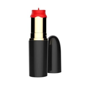 Vibratore a rossetto A-GUSTO con stimolazione della lingua USB Nero