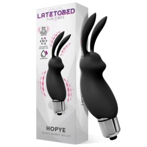 LATETOBED Hopye Rabbit Proiettile Vibrante in Silicone Nero