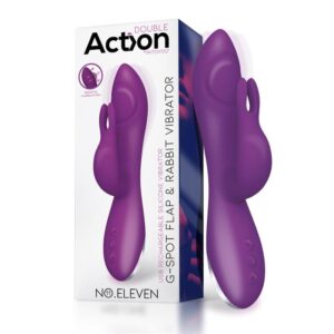 Vibratore ACTION No. Eleven con funzione coniglietto, punto G e pulsazione, magnetico USB in silicone