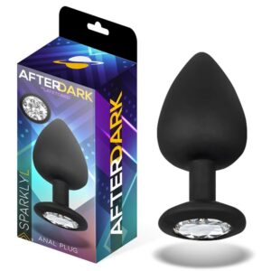 AFTERDARK Sparkly Butt Plug with Jewel Silicone Size L 9.5 cm x 4.5 cm